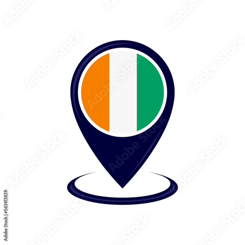 Location icon with Ivory Coast flag isolated. Ivory Coast flag and map pointer icon. vector illustration Free Download Location icon with Ivory Coast flag isolated. Ivory Coast flag and map pointer icon. vector illustration - GFXLoad