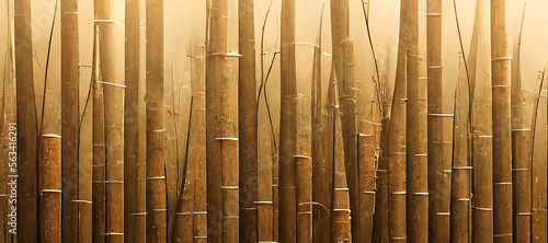 bamboo wood pattern texture wall background with Generative AI technology © Nindya