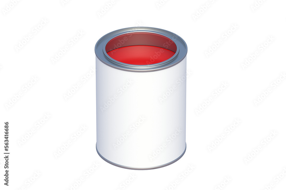 Open paint can isolated on white background. 3d render Open paint can isolated on white background. 3d render