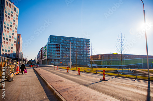 Modern buildings built at futuristic Hyllie station in Malmo, Sweden photo