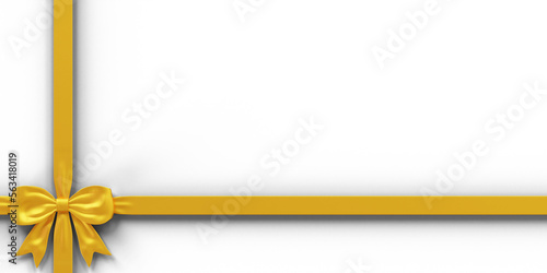 golden bow and ribbon frame isolated on transparent background © A