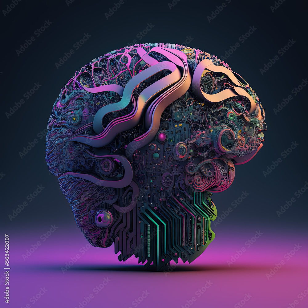 cyber brain illustration by generative AI