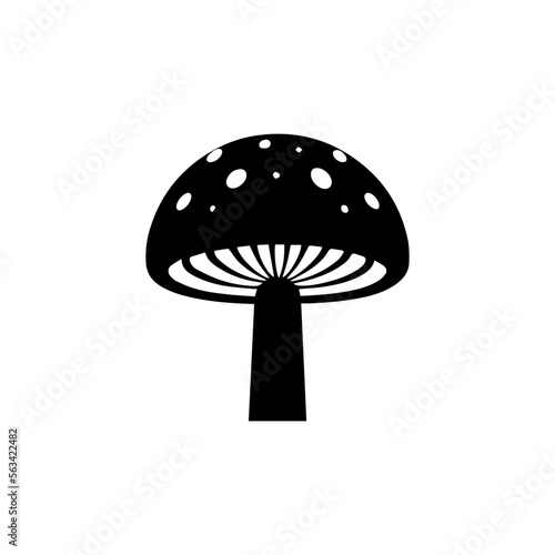 mushroom silhouette logo simple isolated background