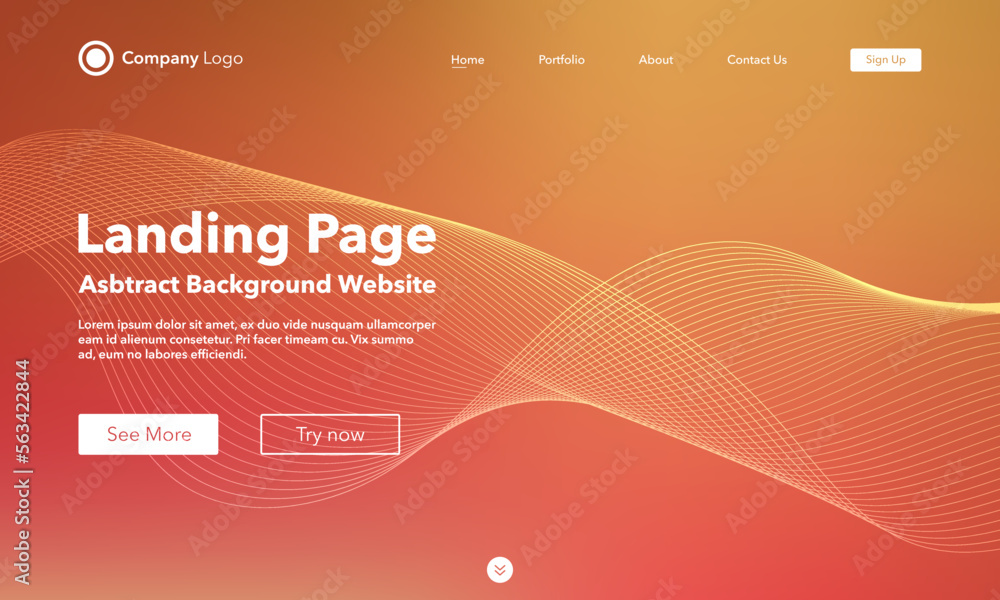 Gradient abstract wave background. Landing Page. Template for websites or apps. Modern design. Abstract vector style Gradient abstract wave background. Landing Page. Template for websites or apps. Modern design. Abstract vector style