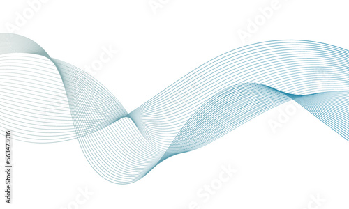 Abstract colorful gradient wave element for design. Digital frequency track equalizer. Stylized line art background. Vector illustration. Wave with lines created using blend tool. Curved wavy line.