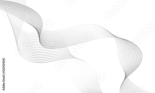 Abstract platinum gradient wave element for design. Digital frequency track equalizer. Stylized line art background. Vector illustration. Wave with lines created using blend tool. Curved wavy line.