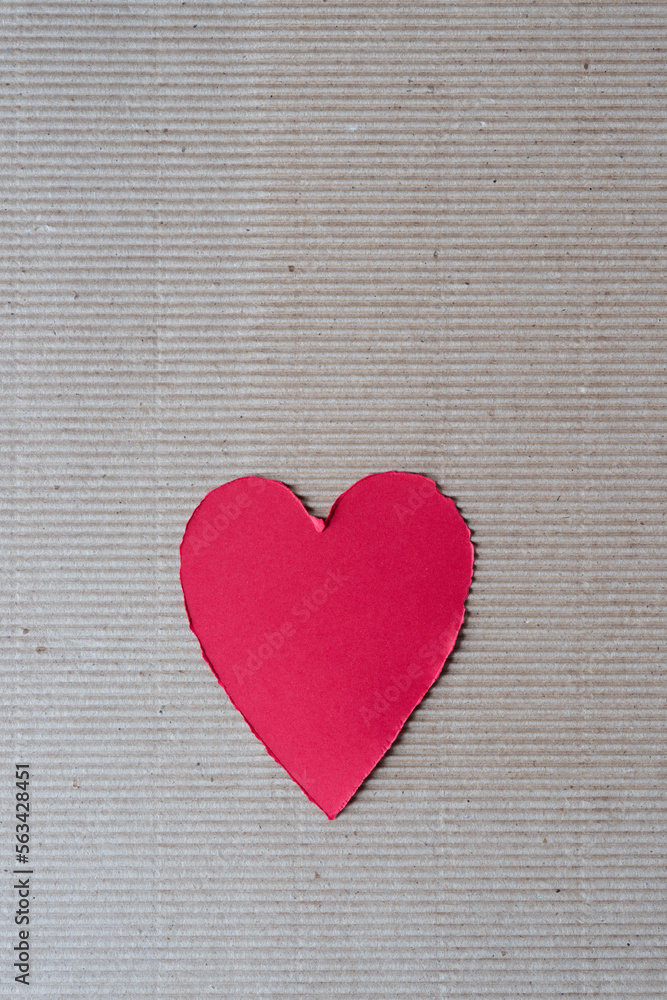 corrugated cardboard with red heart corrugated cardboard with red heart