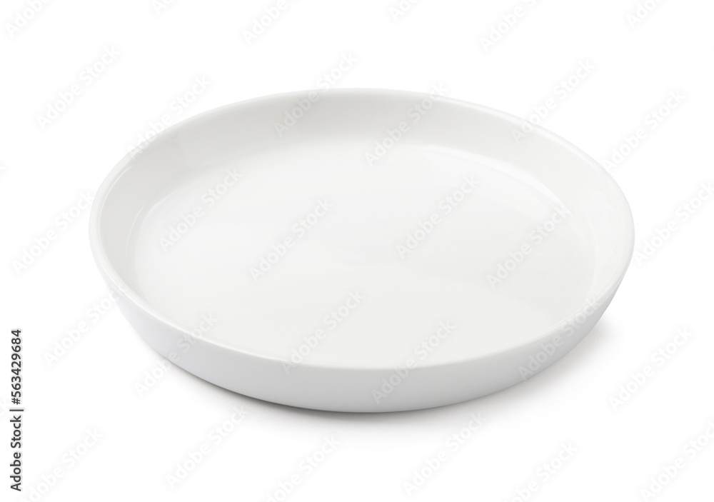Beautiful empty ceramic plate isolated on white Beautiful empty ceramic plate isolated on white