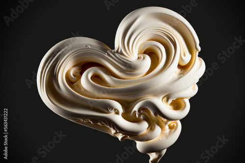 whipped cream in the shape of a heart made by generative ai © Artificial Dream