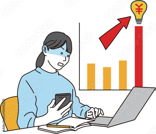 電気代高騰に驚く女性