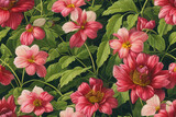 1900s Vintage Flowers Seamless Background