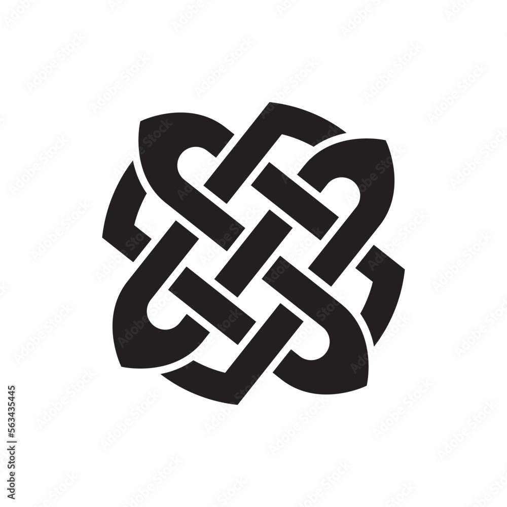 Celtic knot in simple black and white Celtic knot in simple black and white