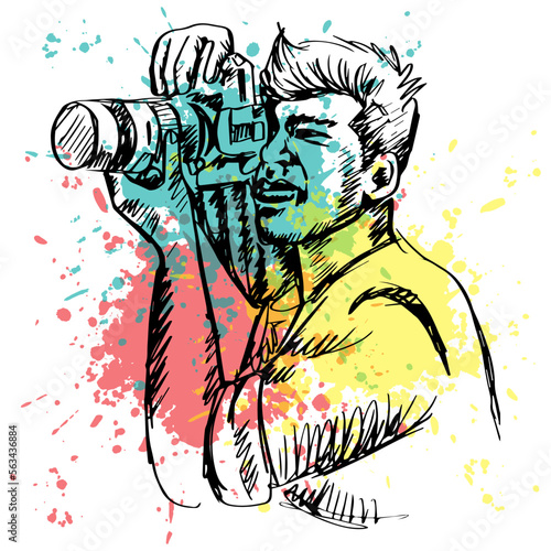 sketch of photographer