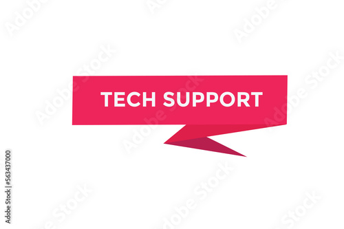 Tech support button web banner templates. Vector Illustration
