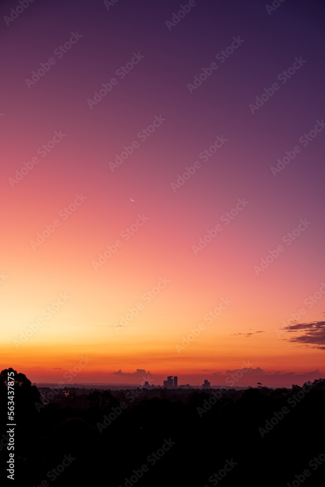 Fototapeta premium sydney west ryde sunset orange pink purple gradient