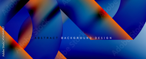 Minimal geometric abstract background. Circle and line design. Trendy techno business template for wallpaper, banner, background or landing