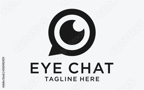 logo design eye with chat simple