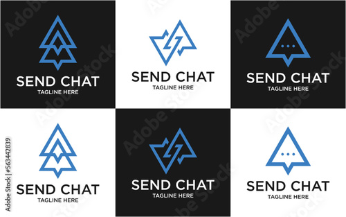 logo design send with chat modern