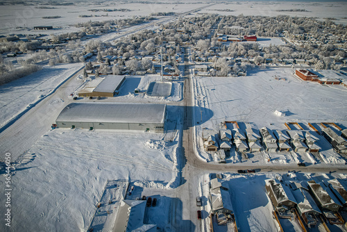 Frosty winter day in Dalmeny, Saskatchewan, Canada photo