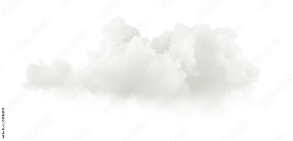 Soft clean fluffy clouds shapes cutout 3d rendering png file - obrazy, fototapety, plakaty 