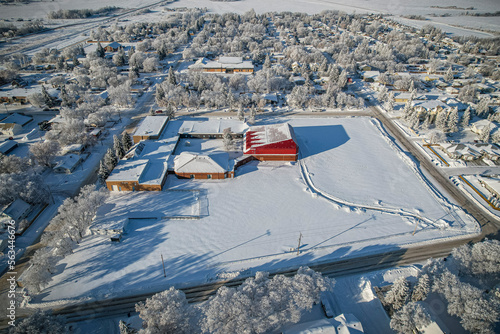 Frosty winter day in Dalmeny, Saskatchewan, Canada photo