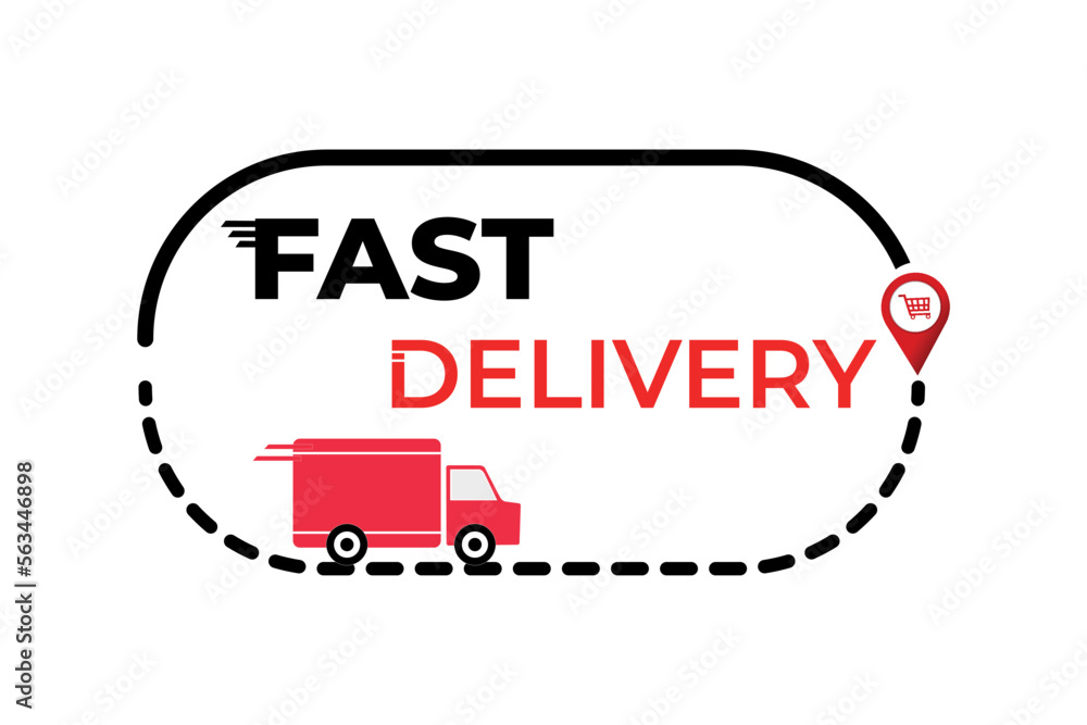 Vector fast delivery with location icon order design Vector fast delivery with location icon order design