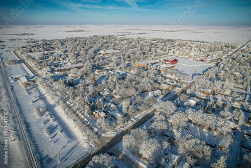 Frosty winter day in Dalmeny, Saskatchewan, Canada photo