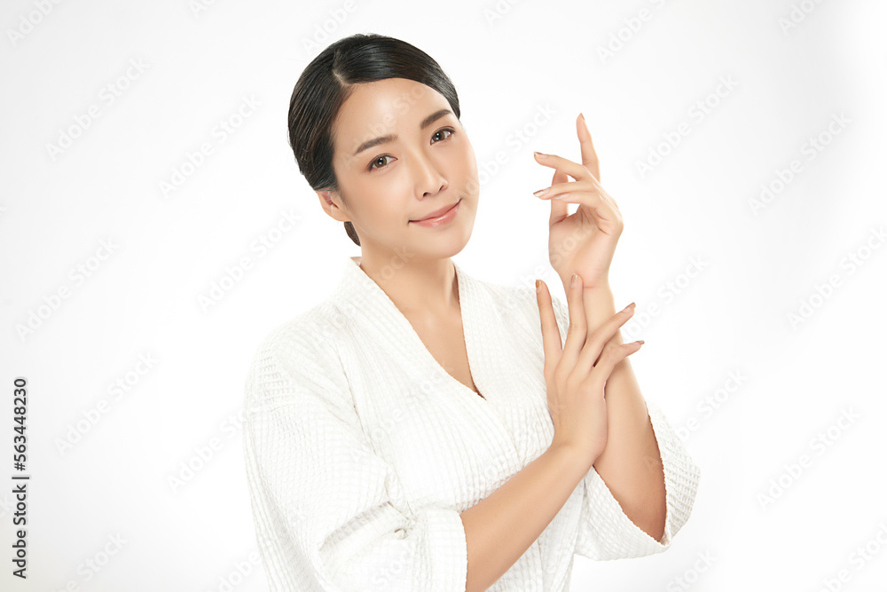 Beautiful young asian woman with clean fresh skin on white background, Face care, Facial treatment, Cosmetology, beauty and spa, Asian women portrait. Beautiful young asian woman with clean fresh skin on white background, Face care, Facial treatment, Cosmetology, beauty and spa, Asian women portrait.