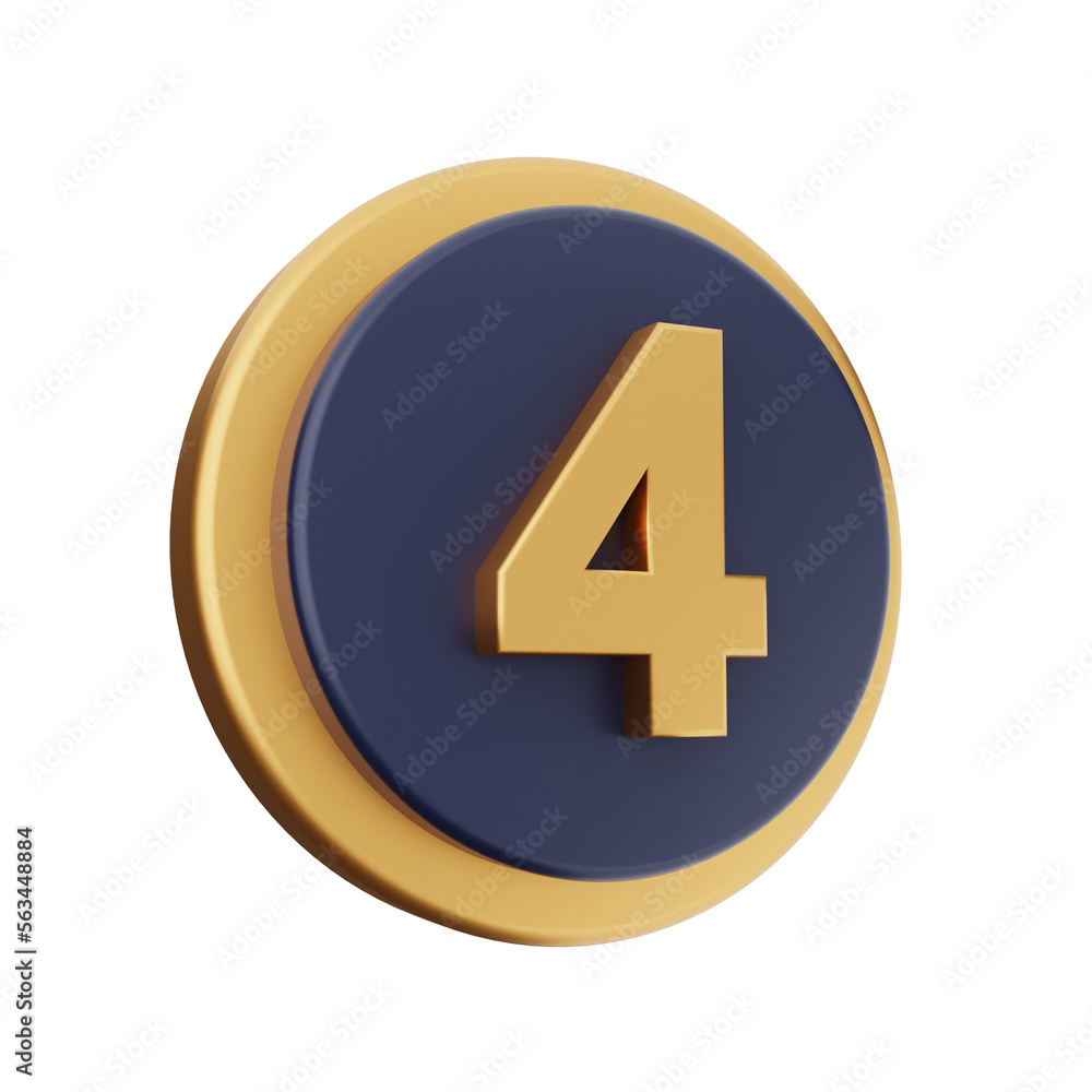 Obraz premium 3d number icon illustration render