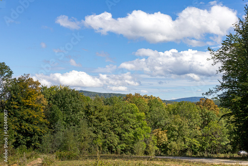 panorama of the sky and clouds on a sunny day, the natural state of the weather.