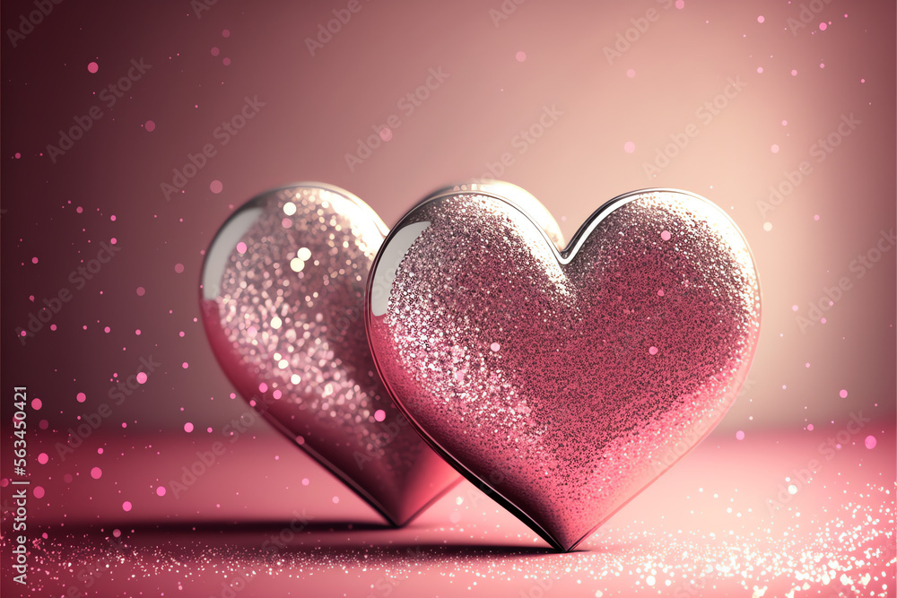 Pink Valentines Background with Hearts and Love, Romantic, Bokeh, Glitter, Space for Copy Text, Suitable for Social Media Banner, Wallpaper, Generative AI Pink Valentines Background with Hearts and Love, Romantic, Bokeh, Glitter, Space for Copy Text, Suitable for Social Media Banner, Wallpaper, Generative AI