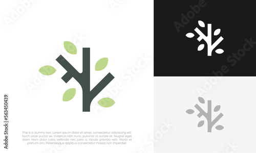 tree simple modern logo design vector © DevArt