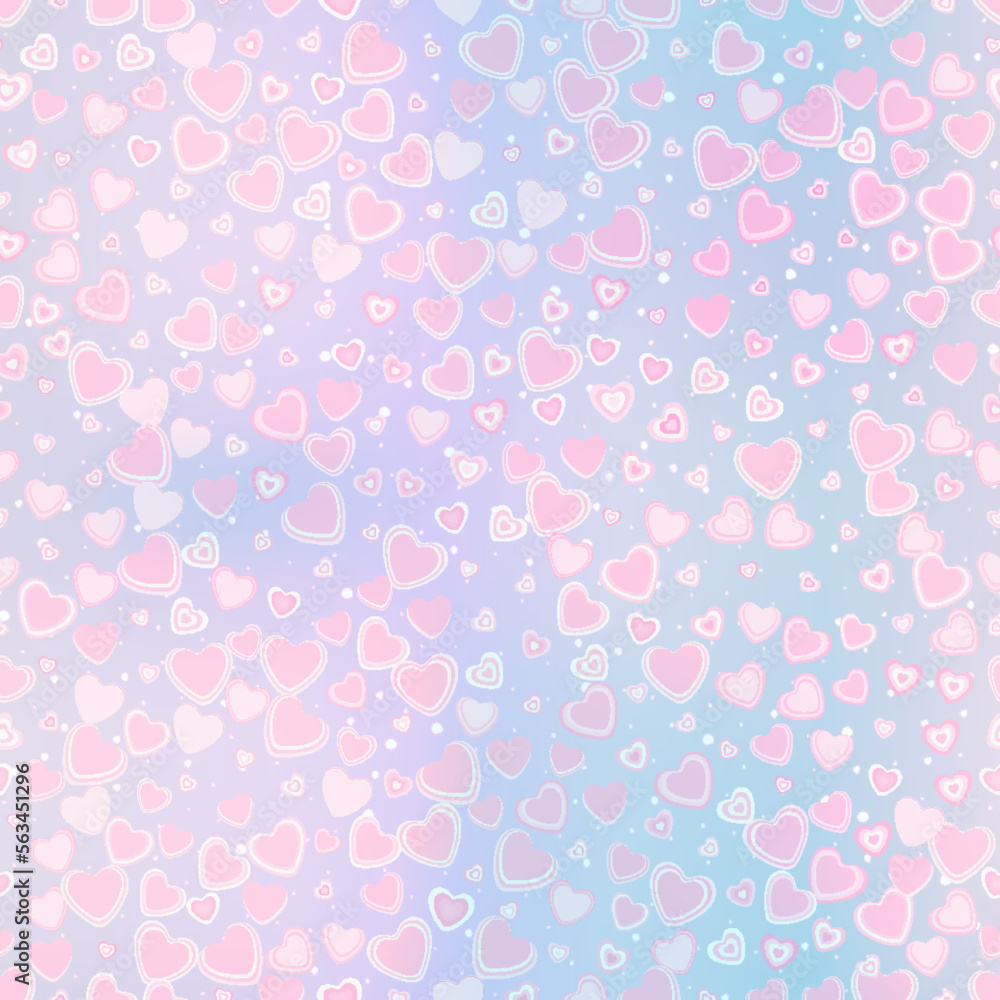 Lots of pink hearts. Seamless texture Lots of pink hearts. Seamless texture
