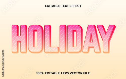holiday editable text effect, lettering typography font style, trendy 3d text for tittle