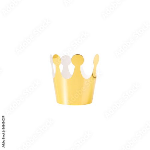 Realistic Golden Crown cutout, Png file.