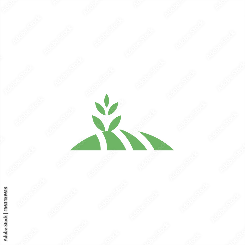 Obraz premium Agriculture logo design, agronomy, wheat farm, rural country farming field, natural harvest vector.