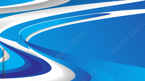 Blue abstract wave background. Modern poster with gradient 3d flow shape. Innovation background design for the cover, landing page.