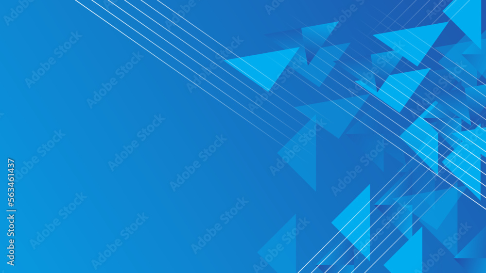 Abstract blue triangles pattern geometric background with diagonal lines.