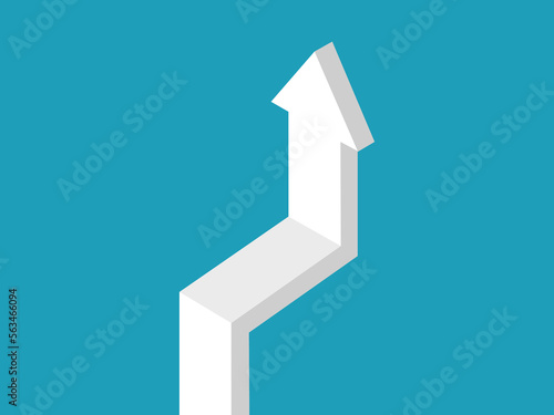 The arrow grows in a ladder pattern. an arrow pointing to the sky vector illustration eps
