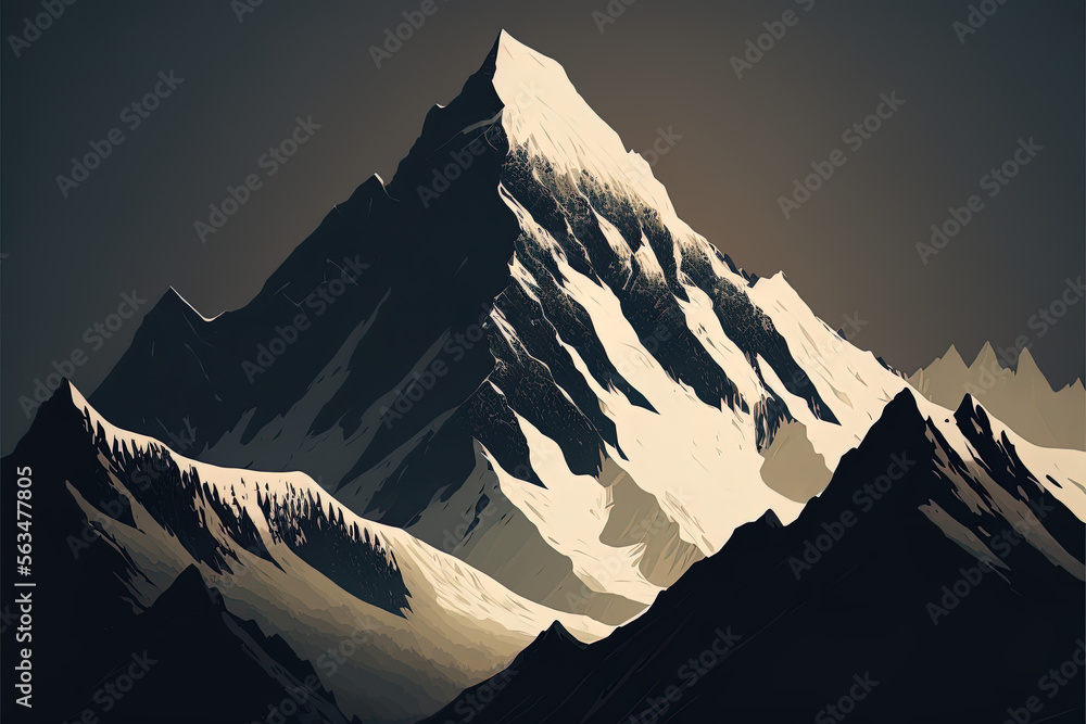 K2 desktop background, simple poster art, illustration background Stock