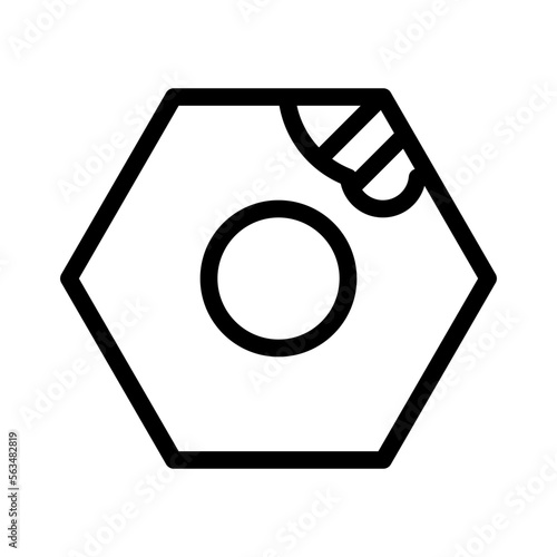 Nut Isolated Silhouette Solid Line Icon with nut, , hardware, rusty, screw Infographic Simple Vector Illustration
