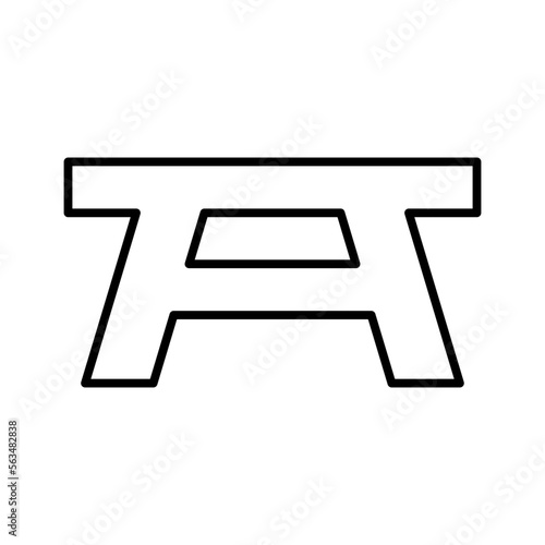 Workbench Isolated Silhouette Solid Line Icon with workbench, factory Infographic Simple Vector Illustration