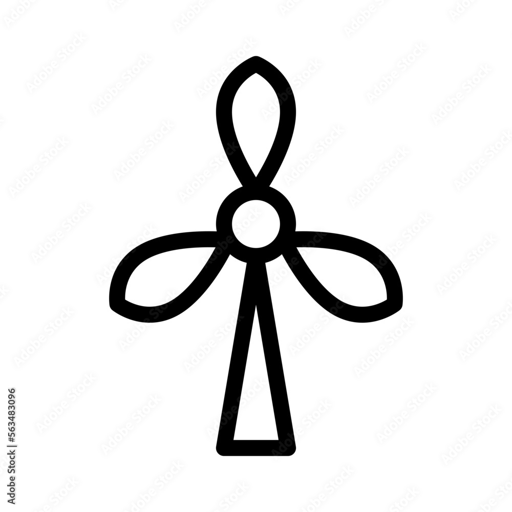 Obraz premium Windmill Isolated Silhouette Solid Line Icon with windmill, energy, force, power Infographic Simple Vector Illustration