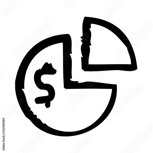 Fees Isolated Silhouette Solid Line Icon with fees, provision Infographic Simple Vector Illustration