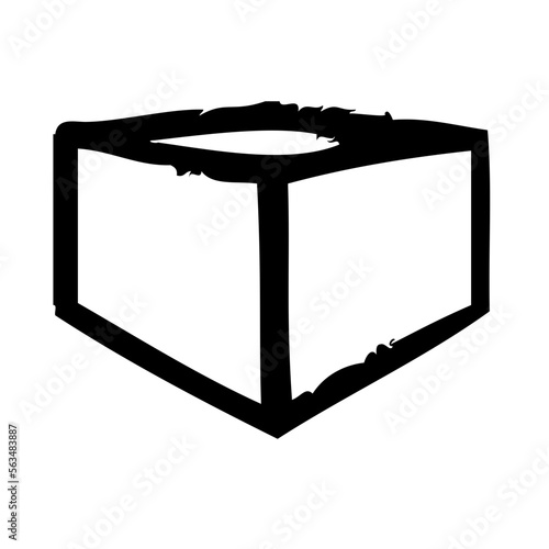 Stereograph Isolated Silhouette Solid Line Icon with stereograph, perspective Infographic Simple Vector Illustration