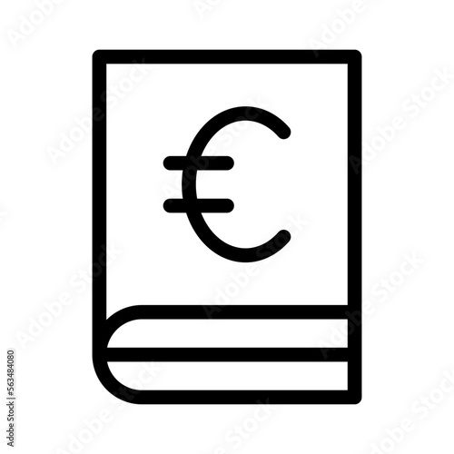 Bankbook Isolated Silhouette Solid Line Icon with bankbook, book, finance, money Infographic Simple Vector Illustration