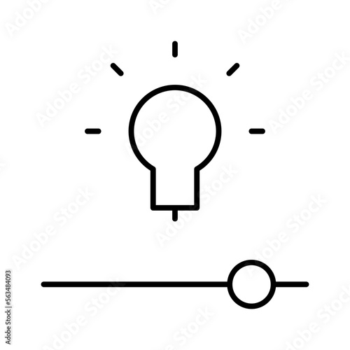 Efficacy Isolated Silhouette Solid Line Icon with efficacy, brightness, lamp, slider, smart-home Infographic Simple Vector Illustration