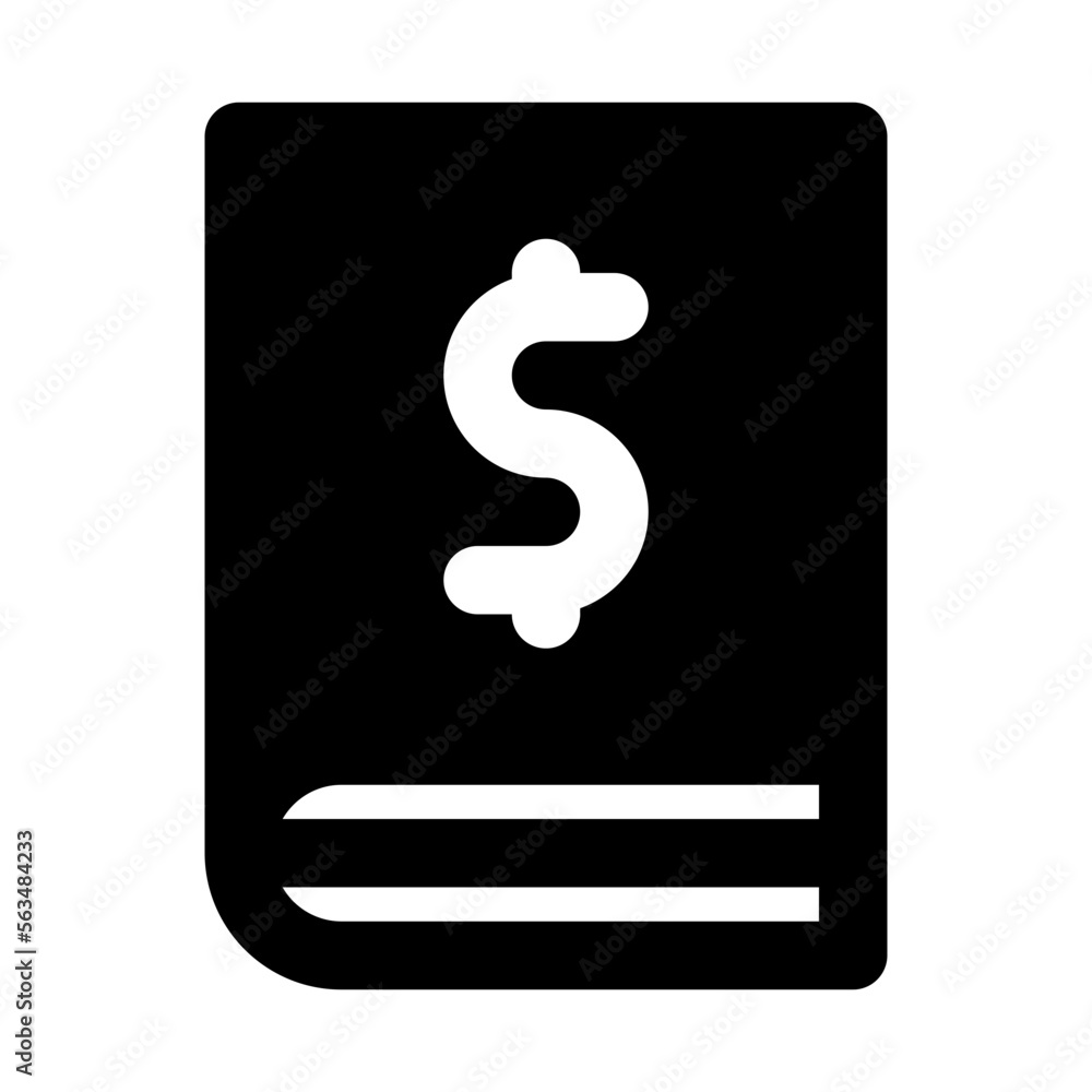 Bankbook Isolated Silhouette Solid Line Icon with bankbook, book, finance, money Infographic Simple Vector Illustration Bankbook Isolated Silhouette Solid Line Icon with bankbook, book, finance, money Infographic Simple Vector Illustration