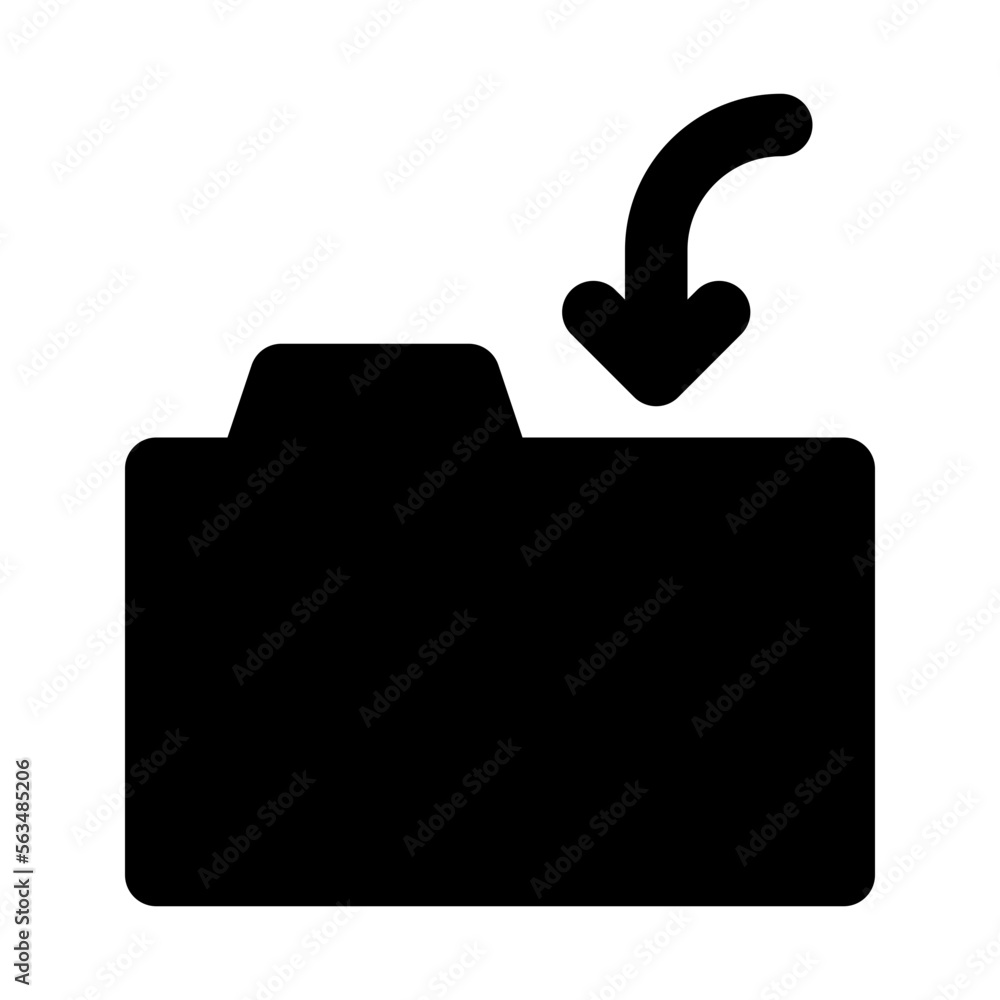 Obraz premium Folder Isolated Silhouette Solid Line Icon with folder, , importer Infographic Simple Vector Illustration