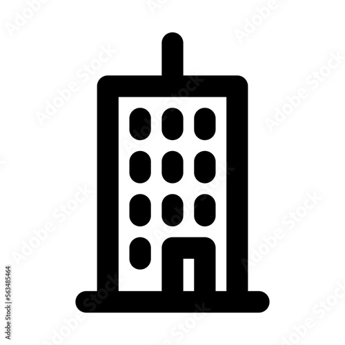 Dormitory Isolated Silhouette Solid Line Icon with dormitory, building Infographic Simple Vector Illustration